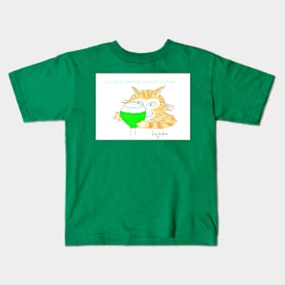 Toulouse-lautrec's Cat pays homage to Absinthe Drinkers Kids T-Shirt